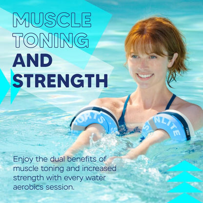 Sunlite Sports Foam Aquatic Cuffs, Weights for Water Exercise, High-Density EVA for Enhanced Pool Fitness Training, Water Aerobics Float Ring with Adjustable Webbing, Pack of 2