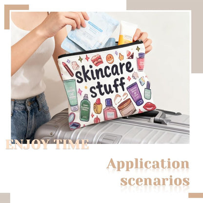 Skin Care Stuff Travel Bag fpr Women Girls Skincare Products Cosmectic Packing Bags for Traveling Toilettries for Women Girls Friend Bestie Girlfriend Birthday Christmas Gift Bag - color: skincare