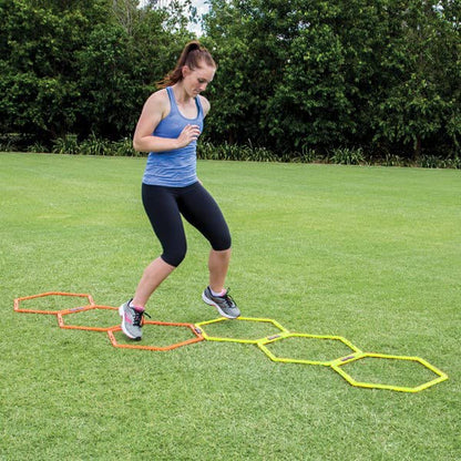 Hex Agility Rings for Speed Training & Agility Footwork Training Speed Hurdles Ladder with Carrying Bag (12 Rings) - size: 12 Rings