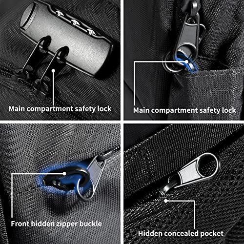 Tzowla 35 Liter Anti Theft Backpack with Giant Tumbler Holder Pocket and Lock,15.6 Inch Laptop Backpack - color: A-black, size: 35 l 15.6 inch