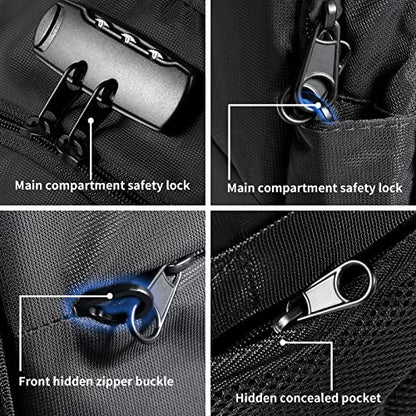 Tzowla 35 Liter Anti Theft Backpack with Giant Tumbler Holder Pocket and Lock,15.6 Inch Laptop Backpack - color: A-black, size: 35 l 15.6 inch