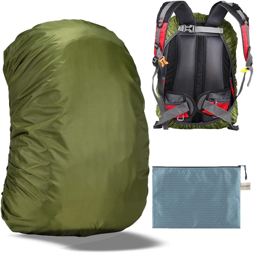 Waterproof Backpack Rain Cover with Anti Slip Buckle Strap for Camping, Hiking, Traveling, Hunting, Biking, 15-80L - color: Green, size: 50L - 60L