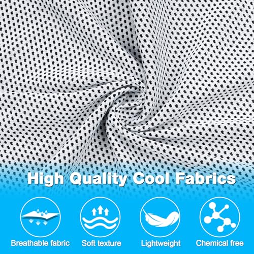 MENOLY 10 Pack Cooling Towels, Sweat Towels Cooling Towels for Neck and Face, Microfiber Towel Soft Breathable Towel for Gym, Yoga, Camping, Running, Fitness, Workout & More Activities(32"x12") - size: 10 Pack (Grey/Blue)