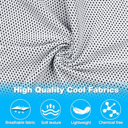 MENOLY 10 Pack Cooling Towels, Sweat Towels Cooling Towels for Neck and Face, Microfiber Towel Soft Breathable Towel for Gym, Yoga, Camping, Running, Fitness, Workout & More Activities(32"x12") - size: 10 Pack (Grey/Blue)