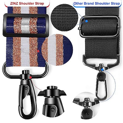 ZINZ 74" Shoulder Strap with Fixed Pad and Dual Balanced Buckles，Blue Gold Jacquard - color: Blue Gold Jacquard