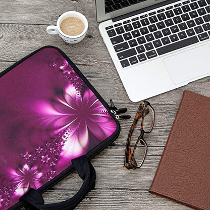 RICHEN 11 11.6 12 12.5 13 inches Case Laptop/Chromebook/Notebook PC Messenger Bag Tablet Travel Case Neoprene Handle Sleeve with Shoulder (11-13.3 inch, Flowers) - color: Flowers, size: 11-13.3 inch