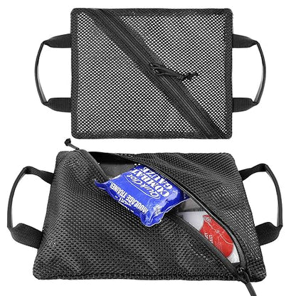 PETAC GEAR Tactical Storage Mesh Pouch Set,Insert Modular Utility Admin Pockets,Travel Organizer EDC Bag - color: Black