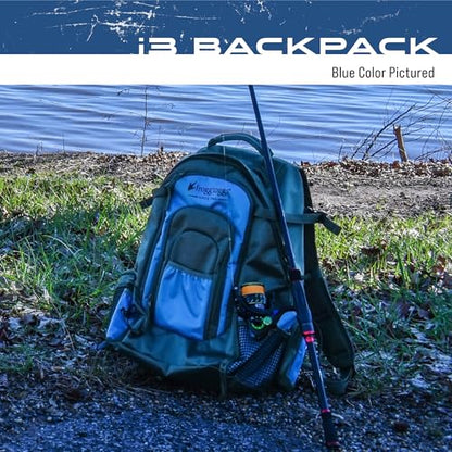 FROGG TOGGS i3 Fishing Backpack, Tackle Storage, Includes 3-3600 Bait Trays, Blue, OS - color: Blue