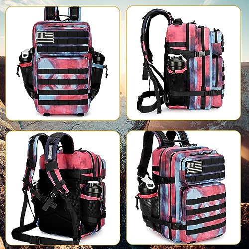 Lovelinks21 25L Tactical Backpack Military Tactical Backpack for Men and Women Small Assault Pack Outdoor Travel Hiking Camping Rucksack with Molle Webbing (Nebula Camo) - color: Nebula Camo