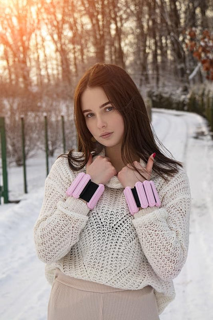 STONESAM Adjustable Wrist & Ankle Weight-Set of 2 (1lb), Wearable Wrist Bracelets for Yoga, Dance, Barre, Pilates, Exercises, Cardio, Aerobics, Walking - color: Pink
