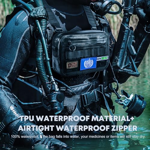 WILD HEART Sports Chest Bag for Men Women Comepletely Waterproof Tactical Chest Pack Multifunction Motorcycle bag for Outdoor Activities