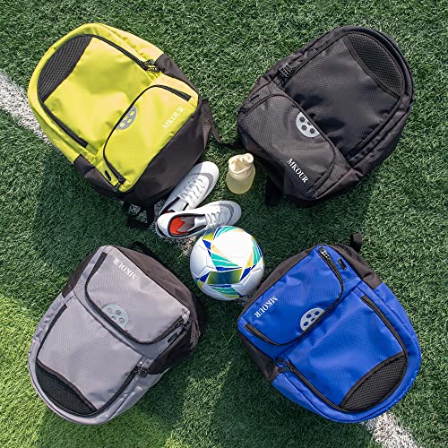 Mkour Soccer Bag - Football Basketball Volleyball Backpack with Ball Compartment and Holder - color: Spring green