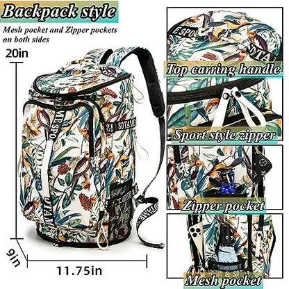 Gym Duffle Bag Backpack with Shoe Compartment,4 ways Travel Backpack for Women and Men,Multi-Functional Weekender bag with Waterproof Layer&Laptop Compartment for Fitness, Travel,Camping - color: Yellow