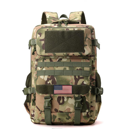 Army Green 35L Tactical Military Backpack, Molle System Hiking Backpack for Men Women, Water Resistant Outdoor Rucksack Fits 16 Inch Laptop for Camping Hunting Trekking - color: Camo Backpack Single Pack 1