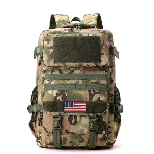 Army Green 35L Tactical Military Backpack, Molle System Hiking Backpack for Men Women, Water Resistant Outdoor Rucksack Fits 16 Inch Laptop for Camping Hunting Trekking - color: Camo Backpack Single Pack 1