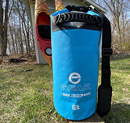 Enthusiast Gear Insulated Dry Bag Floating Cooler – 10L / 15L / 25L Roll Top, Leak Proof, Waterproof, Collapsible, with Padded Shoulder Strap - Perfect for Kayaking Fishing Beach - color: Green, size: 10 Liter