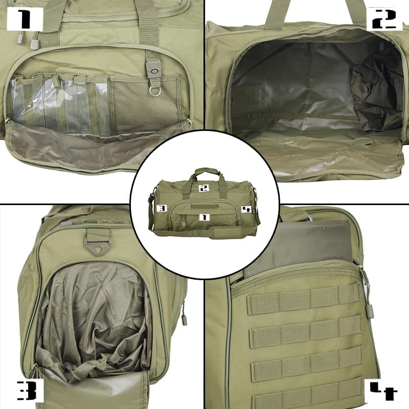 Gym Duffel Bag for Men Sports Duffel Bag with Shoe Compartment (GREEN-Model B) - color: GREEN-Model B