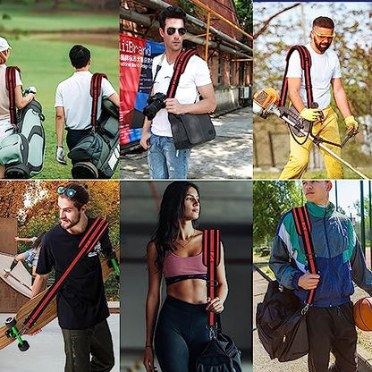ZINMARK Shoulder Strap 59 inch, Extra-Thick Fixed Cushion Pad and Dual Clasps Universal Replacement Strap for Bags, Camera, Crossbody，Lawn mower -Black Red Black Stripe - color: Black Red Black Stripe