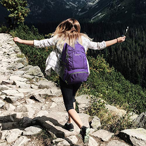 G4Free 40L Lightweight Packable Hiking Backpack, Waterproof Travel Daypack - color: Purple