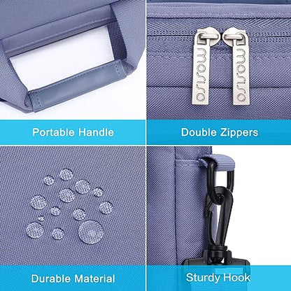 MOSISO Laptop Shoulder Bag 15.6 inch, 15-15.6 inch Computer Bag Compatible with MacBook Pro 16 inch, HP, Dell, Lenovo, Notebook with 2 Raised&1 Flapover&1 Horizontal Pocket&Handle&Belt, Lavender Gray - color: Lavender Gray, size: 16 inch