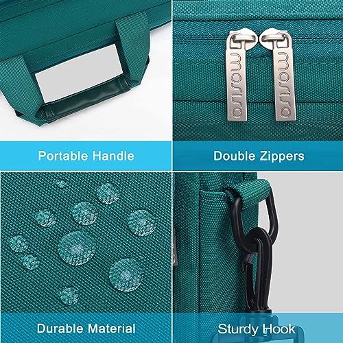 MOSISO Laptop Shoulder Bag 15.6 inch, 15-15.6 inch Computer Bag Compatible with MacBook Pro 16 inch, HP, Dell, Lenovo, Notebook with 2 Raised&1 Flapover&1 Horizontal Pocket&Handle&Belt, Teal Green - color: Teal Green, size: 16 inch