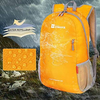 ZOMAKE Lightweight Packable Backpack 20L,Foldable Backpacks Small Daypack for Hiking Water Resistant Day Bag for Travel(Yellow) - color: Yellow