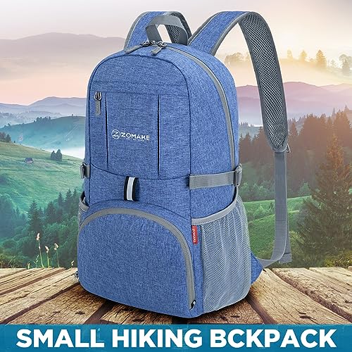 ZOMAKE Ultra Lightweight Packable Backpack 25L,Small Foldable Backpacks Hiking Water Resistant Collapsible Daypack for Women Men(Dark Blue-C1) - color: Dark Blue-c1, size: 25L