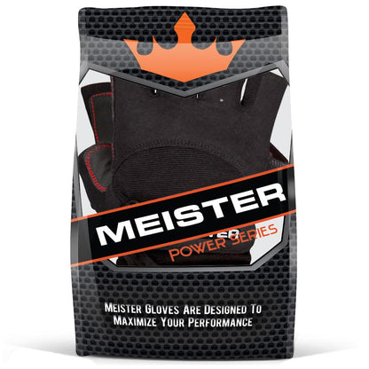 Meister Wrist Wrap Weight Lifting Gloves w/Gel Padding - color: Black / Red, size: Large