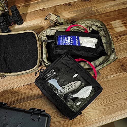 KRYDEX Clear Top Insert Bag with Hook Panel Tactical Packing Cube Travel Organizer Bag (Small) - color: Small