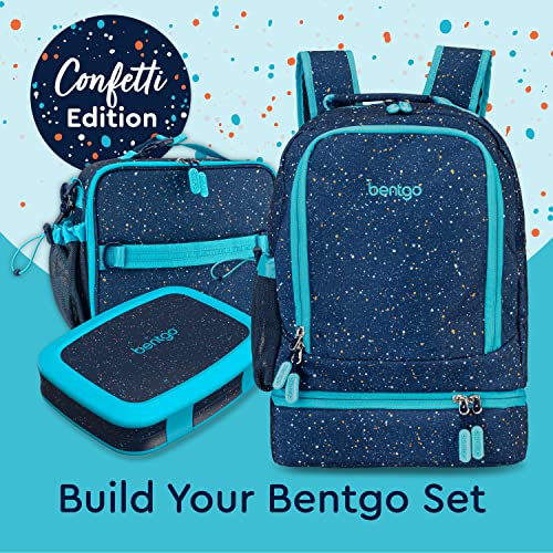 Bentgo Kids 2-in-1 Backpack & Insulated Lunch Bag - Confetti Designed 16” Backpack for School & Travel -, Durable, Water Resistant, Padded, & Large Compartments (Confetti Edition - Abyss Blue) - color: Confetti Edition - Abyss Blue