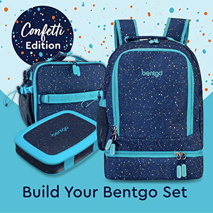 Bentgo Kids 2-in-1 Backpack & Insulated Lunch Bag - Confetti Designed 16” Backpack for School & Travel -, Durable, Water Resistant, Padded, & Large Compartments (Confetti Edition - Abyss Blue) - color: Confetti Edition - Abyss Blue