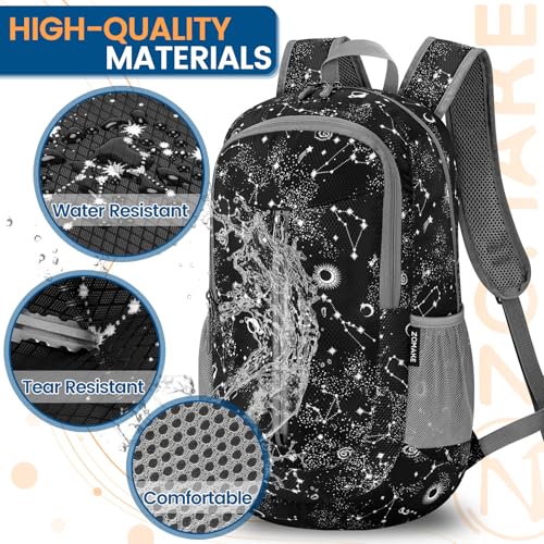 ZOMAKE Ultra Lightweight Packable Backpack 25L, Foldable Hiking Backpacks Water Resistant Small Folding Daypack for Travel(Star Print) - color: Star Print