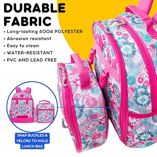 J World Duet Kids Backpack & Lunch Box Set For Boys & Girls Pre-K to Elementary School, Blue Raspberry - color: Blue Raspberry