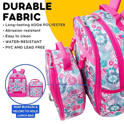 J World Duet Kids Backpack & Lunch Box Set For Boys & Girls Pre-K to Elementary School, Blue Raspberry - color: Blue Raspberry