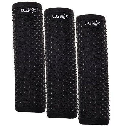 Cosmos Pack of 3 Comfort Neoprene Luggage Handle Wrap Handle Grip Luggage Identifier for Travel Bag Luggage Suitcase (Non Slip Grip - Black Color) - color: Non Slip - Black