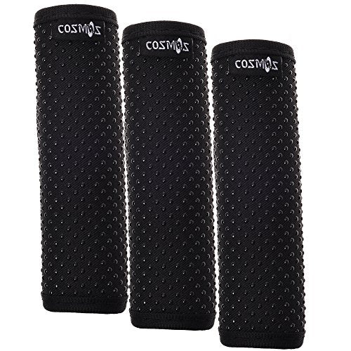 Cosmos Pack of 3 Comfort Neoprene Luggage Handle Wrap Handle Grip Luggage Identifier for Travel Bag Luggage Suitcase (Non Slip Grip - Black Color) - color: Non Slip - Black