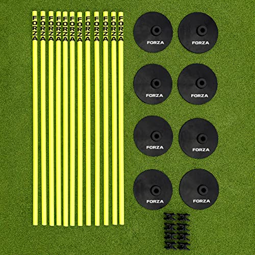 FORZA Pro Adjustable Hurdle Set | Speed & Agility Training with Rubber Bases or Ground Spikes for Extra Stability [4ft or 5ft] - size: 4ft, style: With Rubber Base