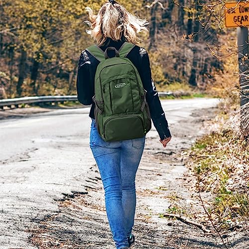 G4Free 40L Lightweight Packable Hiking Backpack, Waterproof Travel Daypack - color: Army Green