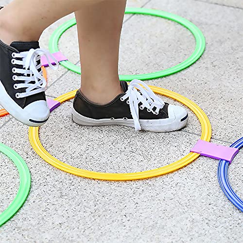 RiToEasysports 10pcs 28cm 38cm Speed Agility Training Rings, with Connection Clips for Soccer Football Basketball Sport Footwork Drills