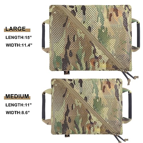 PETAC GEAR Tactical Storage Mesh Pouch Set,Insert Modular Utility Admin Pockets,Travel Organizer EDC Bag - color: MC
