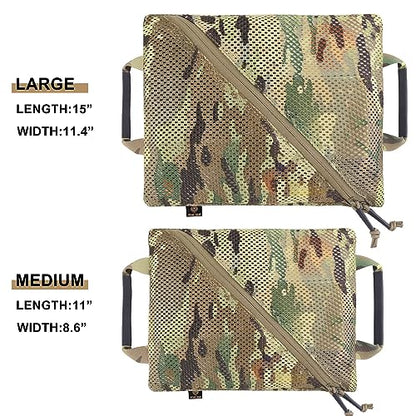 PETAC GEAR Tactical Storage Mesh Pouch Set,Insert Modular Utility Admin Pockets,Travel Organizer EDC Bag - color: MC