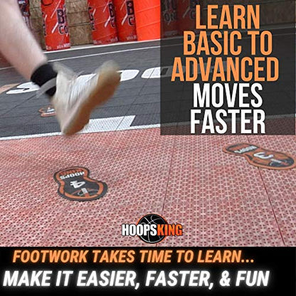 HoopsKing Basketball Footwork Mat Training Steps, Improve Basketball Skills, Learn to Dance with Bonus DVD