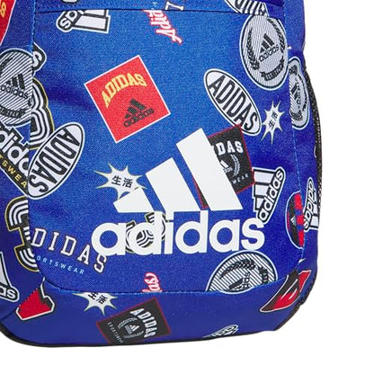 adidas Ready Small Backpack for women and men, durable laptop bag for work - color: Rec League Team Royal Blue/White/Better Scarlet