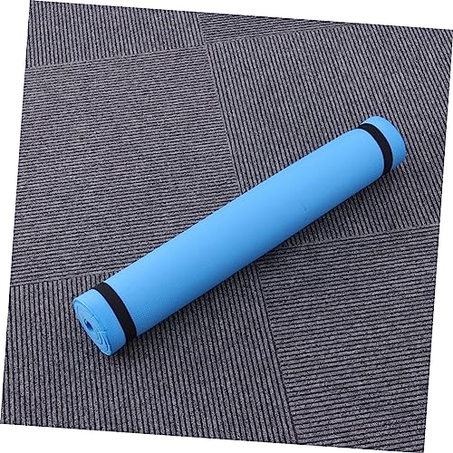 Portable Anti-slip Eva Yoga Mat for Exercise Camping Hot Yoga Lightweight Odorless Blue Fitness Mat for Aerobic Stretching Routines