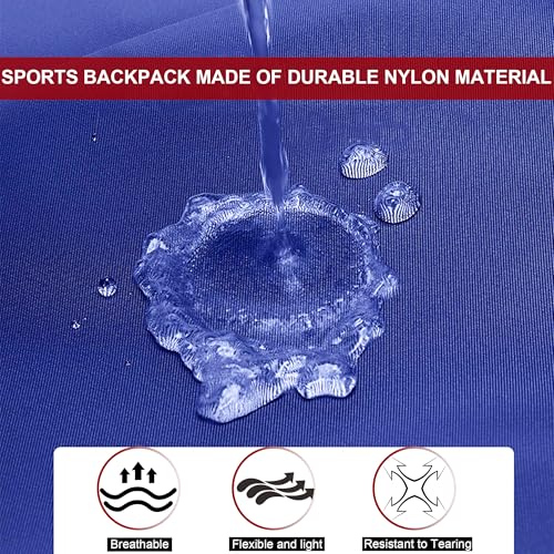 Basketball Backpack, 45 L Drawstring Sports Bag with Large Shoe Compartment and Wet Pockets for Women Men Gym Bag - color: Blue-45L