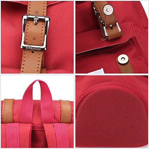 KAUKKO Travel Laptop Backpack, Outdoor Rucksack, Causal backpack Fits 15.6"(Nylon Red2pc) - color: Nylon Red [2pcs], size: Large