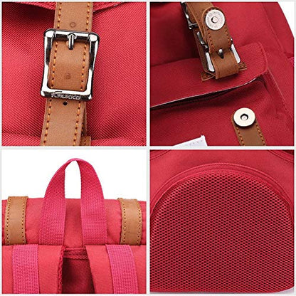 KAUKKO Travel Laptop Backpack, Outdoor Rucksack, Causal backpack Fits 15.6"(Nylon Red2pc) - color: Nylon Red [2pcs], size: Large