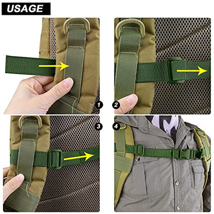 XTACER Backpack Chest Strap Adjustable Backpack Sternum Strap Chest Belt with Buckle (Pack of 4) - color: Green