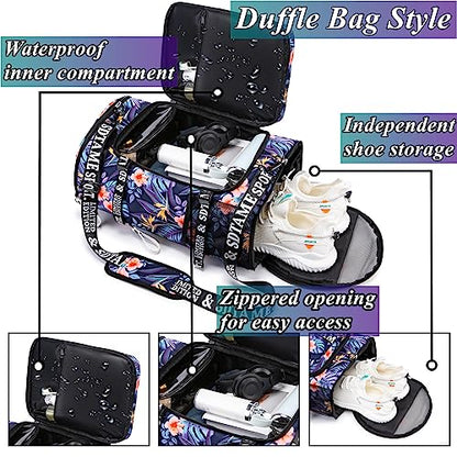 Gym Duffle Bag Backpack with Shoe Compartment,4 ways Travel Backpack for Women and Men,Multi-Functional Weekender bag with Waterproof Layer&Laptop Compartment for Fitness, Travel,Camping - color: Orange
