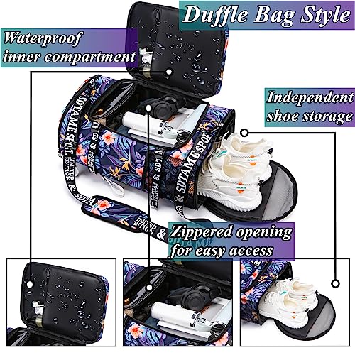 Gym Duffle Bag Backpack with Shoe Compartment,4 ways Travel Backpack for Women and Men,Multi-Functional Weekender bag with Waterproof Layer&Laptop Compartment for Fitness, Travel,Camping - color: Orange